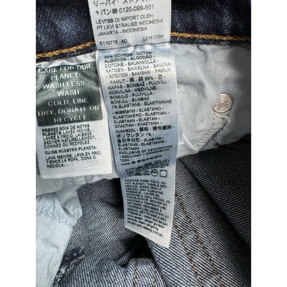 Levis Ribcage Straight Ankle Jeans Womens 27x29 Blue Button Fly High Rise Denim - Picture 7 of 12